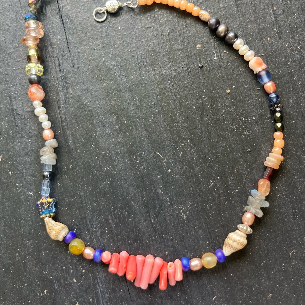 Beaded Coral Choker